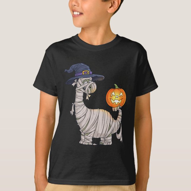 Camiseta Halloween Zombie Mummy Dinosaur Wity Scary Boys G (Frente)