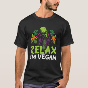 Camiseta Halloween Zombie Relaxe, eu sou Vegan Halloween