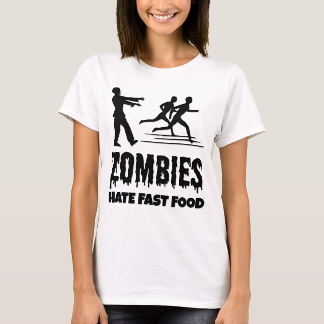 Camiseta Halloween Zombies Odeia Comidas Rápidas Joggers En (Frente)