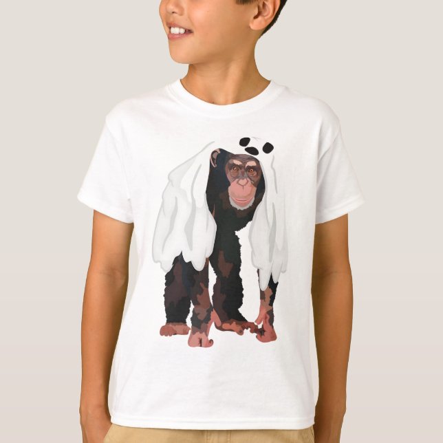 Camiseta Halloween Zoo Chimp Ghost (Frente)