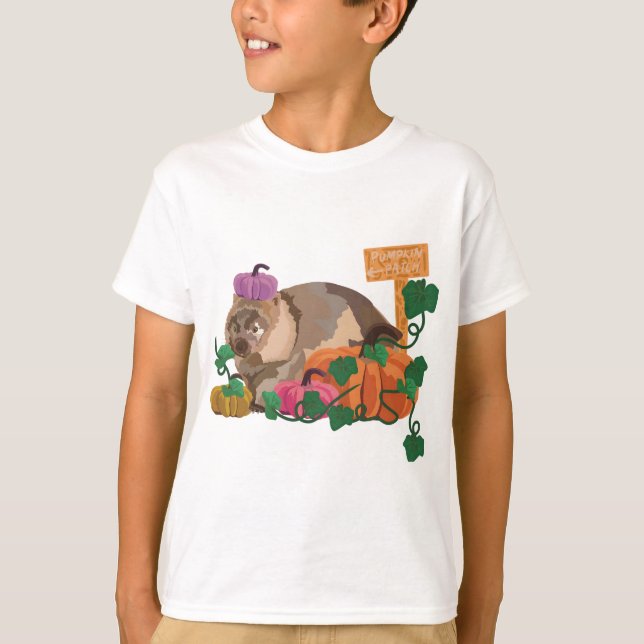 Camiseta Halloween Zoo Wombat Pumpkin (Frente)