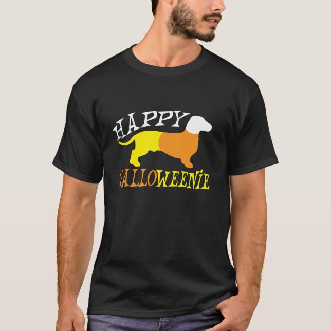 Camiseta Halloweenie feliz (Frente)