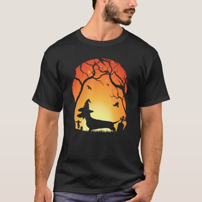 Camiseta Halloweenie Halloween Dachshund Wiener Dog (Frente)