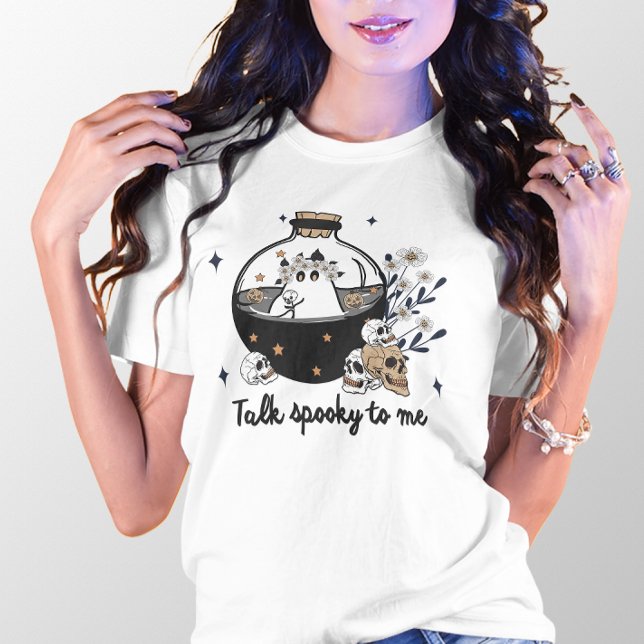 CAMISETA HALLOWEFALA FALANDO COMIGO FANTASMA EM UMA POÇÃO (Criador carregado)