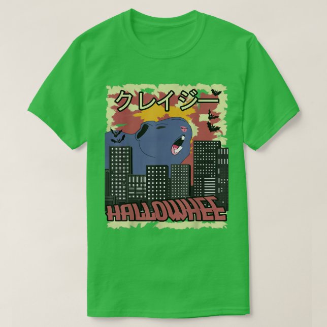 Camiseta Hallowhee Guinea Pig Zilla Cavy Cavia Halloween  (Frente do Design)