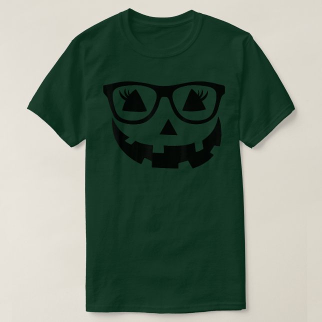 Camiseta Haloween Jackolantern Pumpkin Face Black Glasses W (Frente do Design)