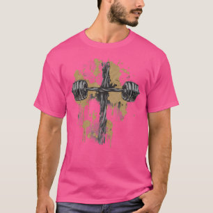 Camiseta Halteres Cruz Divertido Cristão Academia Jesus Lev