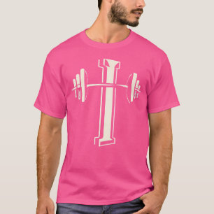 Camiseta Halteres Cruz Engraçado Cristão Academia Jesus Lev