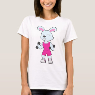 Camiseta Halteres de musculação para coelho fisiculturista