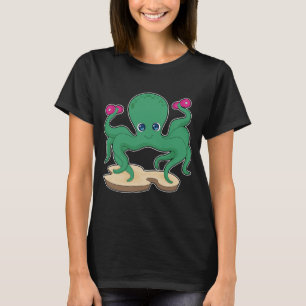 Camiseta Halteres de treino de força de polvo