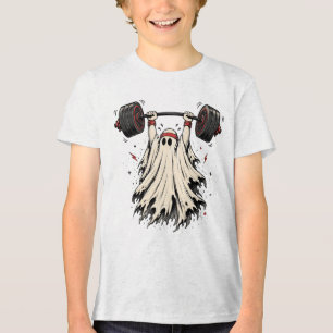 Camiseta Halterofilismo Fantasma Funny Gym Fitness Hallowee