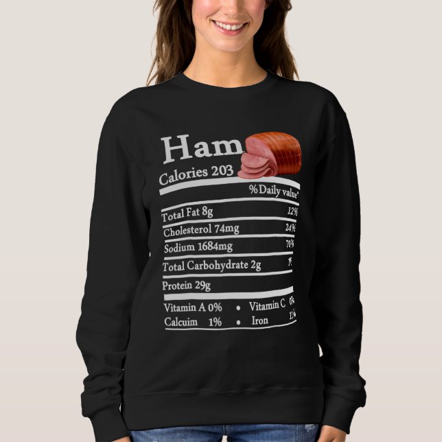 Camiseta Ham Nutrition Thanksgiving Christmas Costume Food  (Frente)