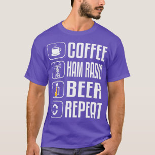 Camiseta Ham Radio Beer Café Lover Engraçado Presente de