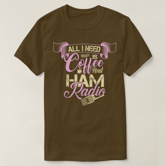 Camiseta Ham Radio Coffee Lover (Frente do Design)