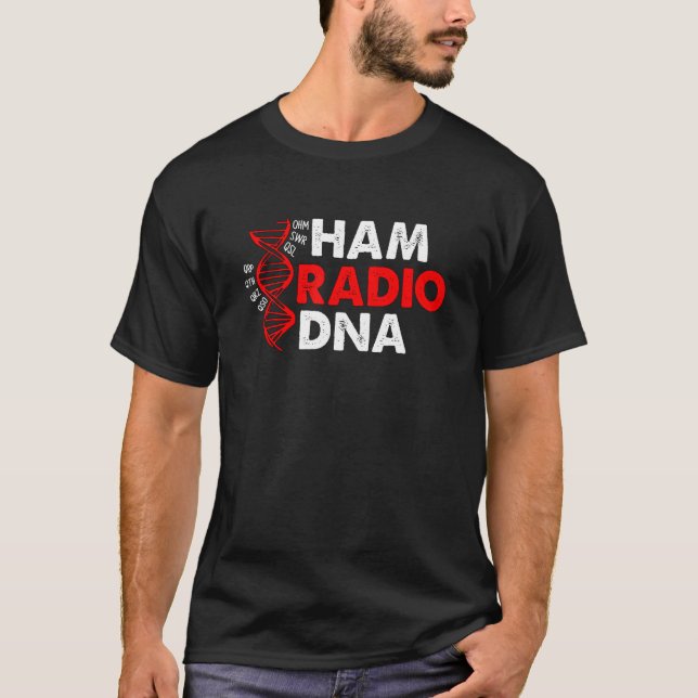 Camiseta Ham Radio DNA Compreende Frequências Ama Amador (Frente)