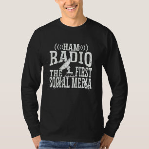 Camiseta Ham Radio O Primeiro Ham Ra De Impressão De Fundo 