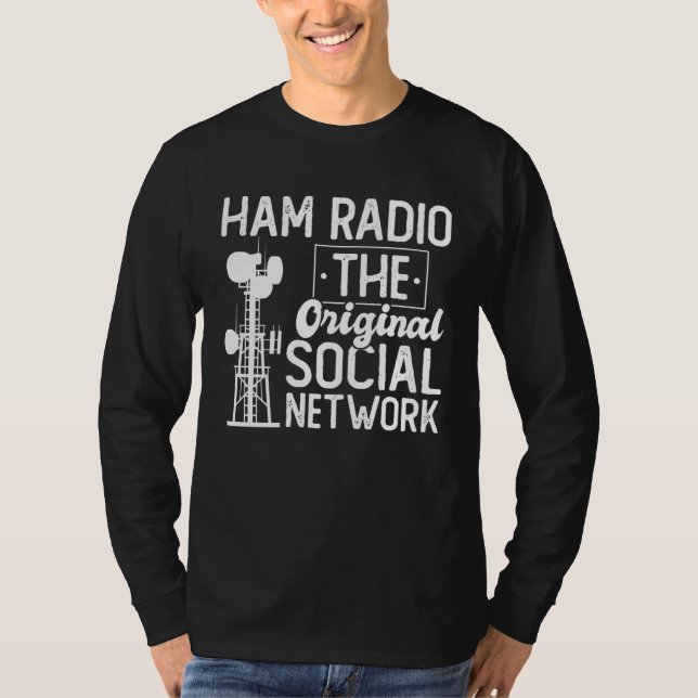 Camiseta Ham Radio Operator Network Radio Antenna Radio Com (Frente)