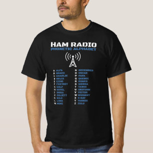 Camiseta Ham Radio OTAN - Design do alfabeto fonético