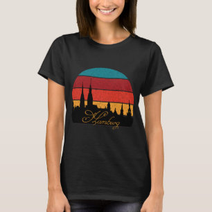 Camiseta Hamburg Alemanha Porto Paisagem Urbana Retro Viage