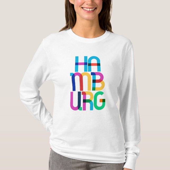 Camiseta Hamburg Germany Pop Art Letters (Frente)