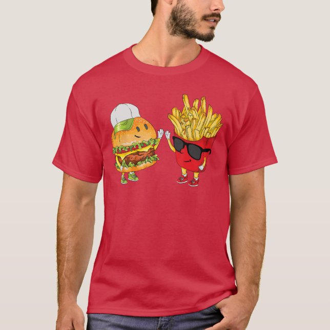 Camiseta Hamburger Batata Frita High Five Combo Divertido L (Frente)