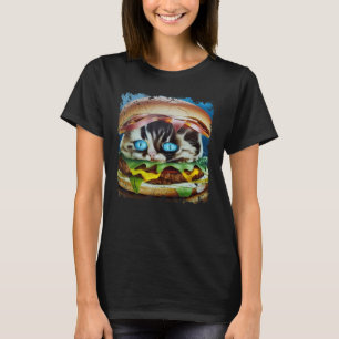 Camiseta Hamburger Cat Catburger Burger & Cat Hybrid Art