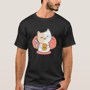 Camiseta Hamburger Catburger Kawai Hamburger Purring Cat Bu