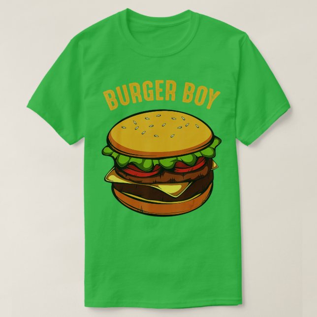 Camiseta Hamburger Cheeseburger Burger Boy Engraçado Comida (Frente do Design)