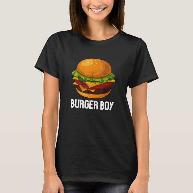 Camiseta Hamburger Cheeseburger Burger Boy Veganos (Frente)