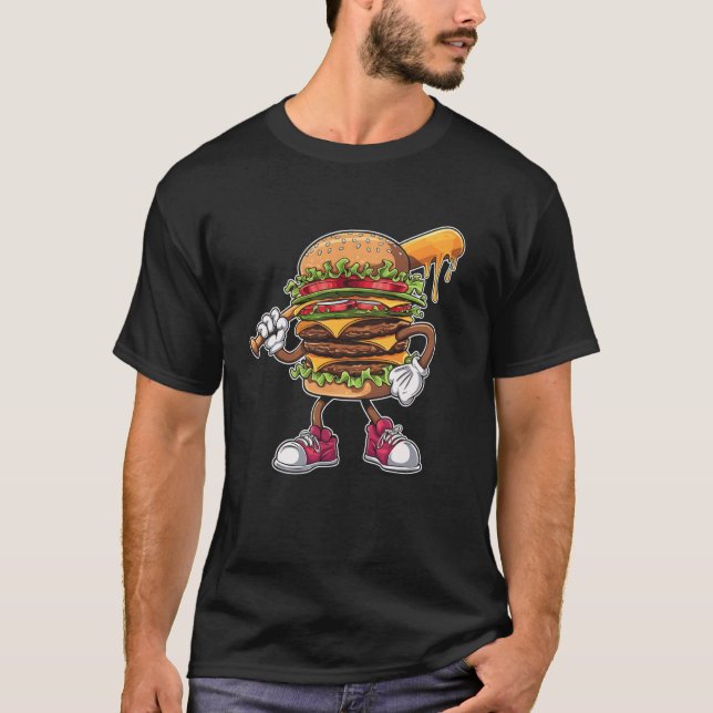 Camiseta Hamburger Cheeseburger Foodie Fast Comida Gift (Frente)