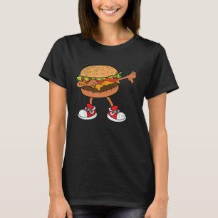 Camiseta Hamburger Dab Crianças Homens Mulheres Cheeseburge