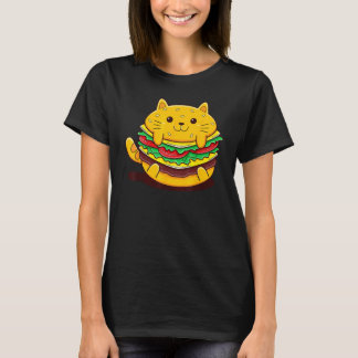 Camiseta Hamburger de Gato Fofo