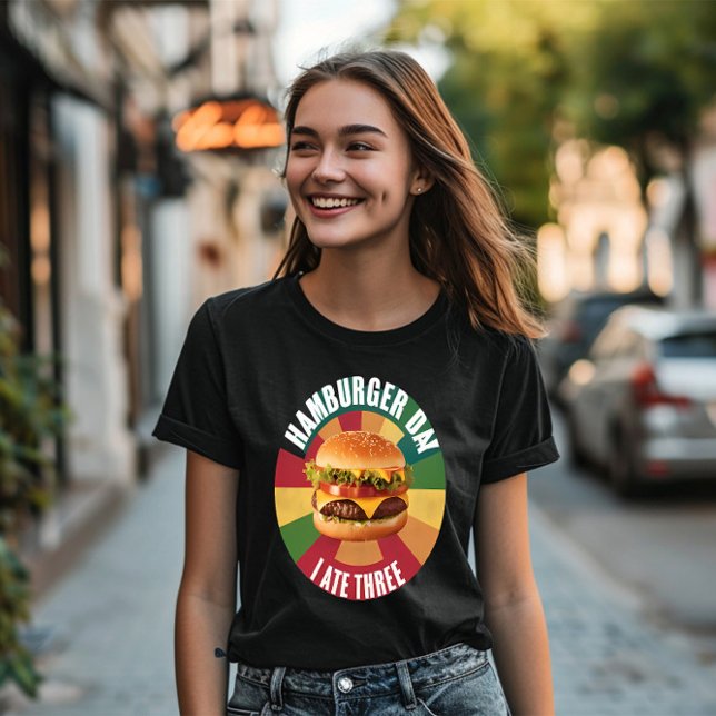 Camiseta Hambúrger Delicioso Com Alface Fresca E Derretido (Criador carregado)