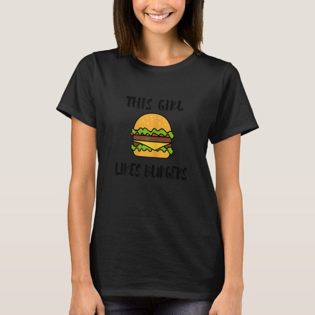 Camiseta Hamburger Eating Delicious Burger Girl (Frente)