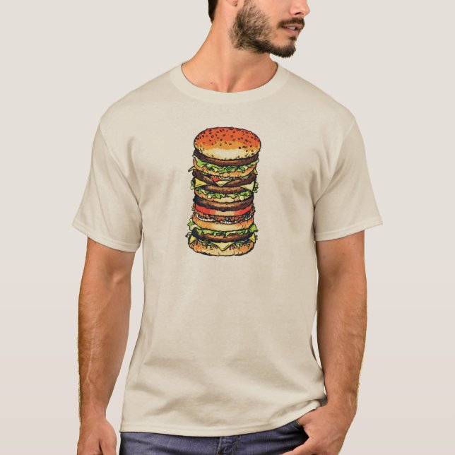 Camiseta Hamburger grande, colorido (Frente)