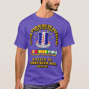 Camiseta Hamburger Hill 3rd Bn 187th Infantry w Svc Ribbons