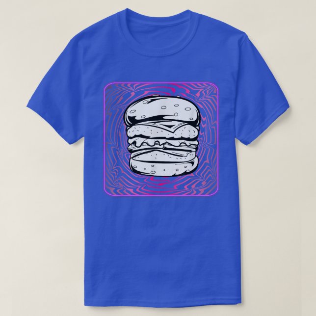 Camiseta Hamburger Retrowave Cheeseburger (Frente do Design)