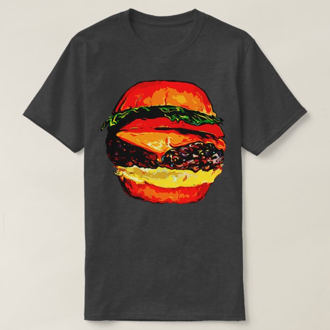 Camiseta Hamburger Shirt Cheeseburger Hamburger Burger Rápi (Frente do Design)