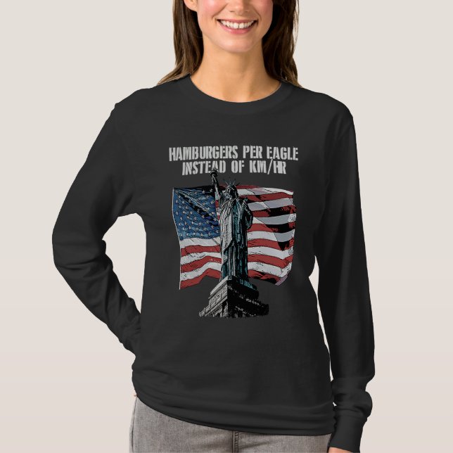 Camiseta Hamburgers Per Eagle Instead  Patriotic Humor (Frente)