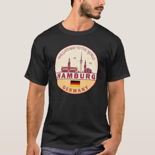 Camiseta Hamburgo, Alemanha, Skyline Emblem