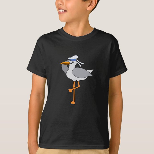 Camiseta Hamburgo Flamingo Seagull — Animais Engraçados Nor (Frente)