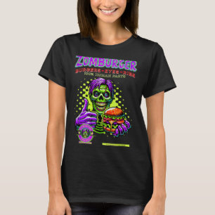 Camiseta Hambúrguer Fast Food de Zumbi e Costelas Terror de