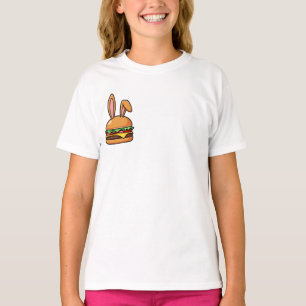 Camiseta Hambúrguer Infantil com Orelhas de Coelho Fofas