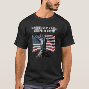 Camiseta Hambúrgueres Por Águia Em Vez De Humor Patriótico