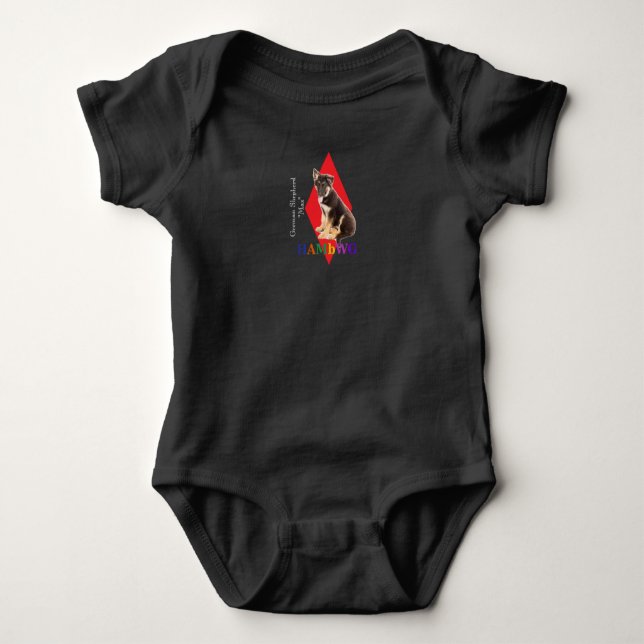 Camiseta HAMbWG Baby Boy T w Hambwg German shepherd "Max" (Frente)