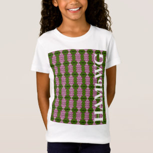 Camiseta HAMbWG - Camisa-T da menina - Rosa Verde