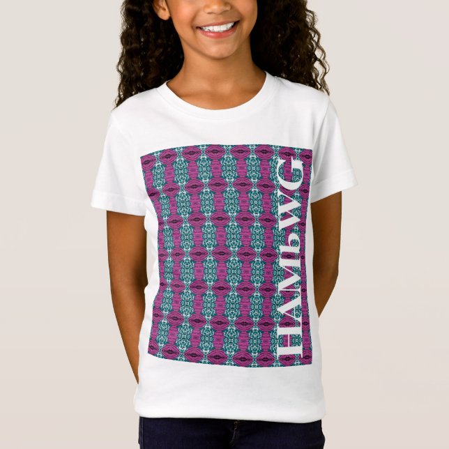 Camiseta HAMbWG - Camisa-T da menina - Teal roxo (Frente)