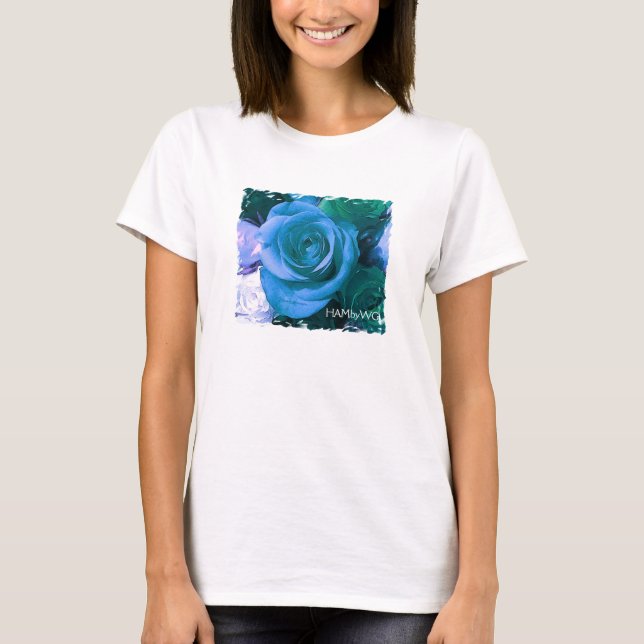 Camiseta HAMbyWG - Camisa-T de folga longa fina - Rosa azul (Frente)