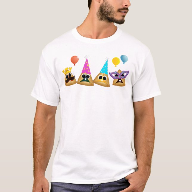 Camiseta Hamentashen Kawaii de Festa (Frente)