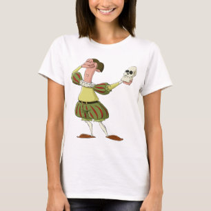 Camiseta Hamlet engraçado ator de Shakespeare segurando cav